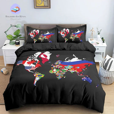 Housse de Couette Carte du Monde Pays